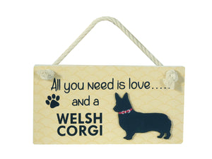 Welsh Corgi Wooden Pet Sign