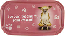 Load image into Gallery viewer, YP052 - Paws Crossed Yoga Pet Tin Magnet