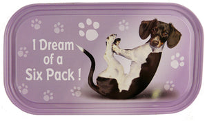 YP055 - Dream Six Pack Yoga Pet Tin Magnet